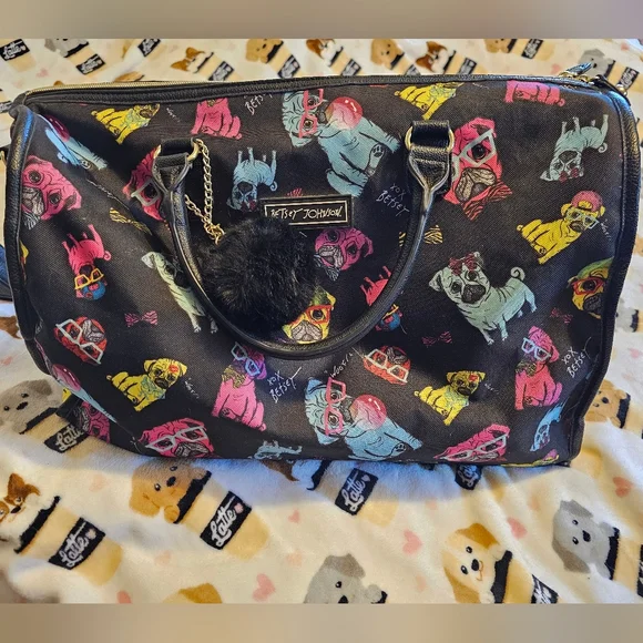 Betsey Johnson Multicolor Pug Tote - Picture 1 of 5